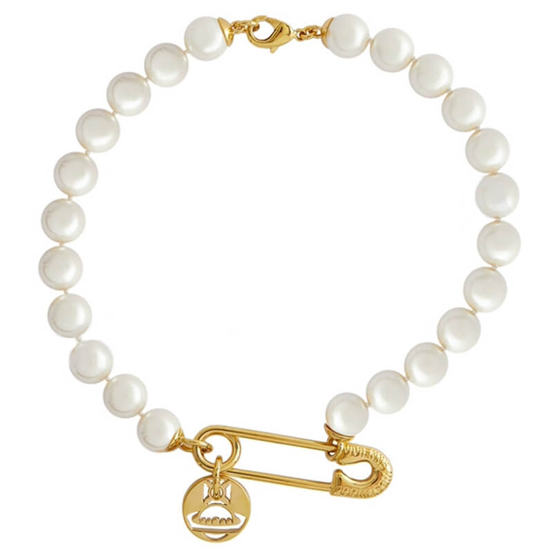 2 Colors IMOGENE Pin Round Large Pearl Necklace