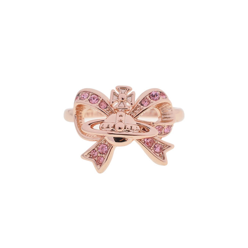 2 Colors Threaded Bow Saturn Ring