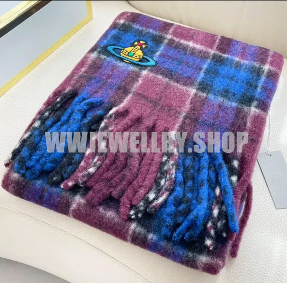 2 Colors Plaid Saturn Scarf