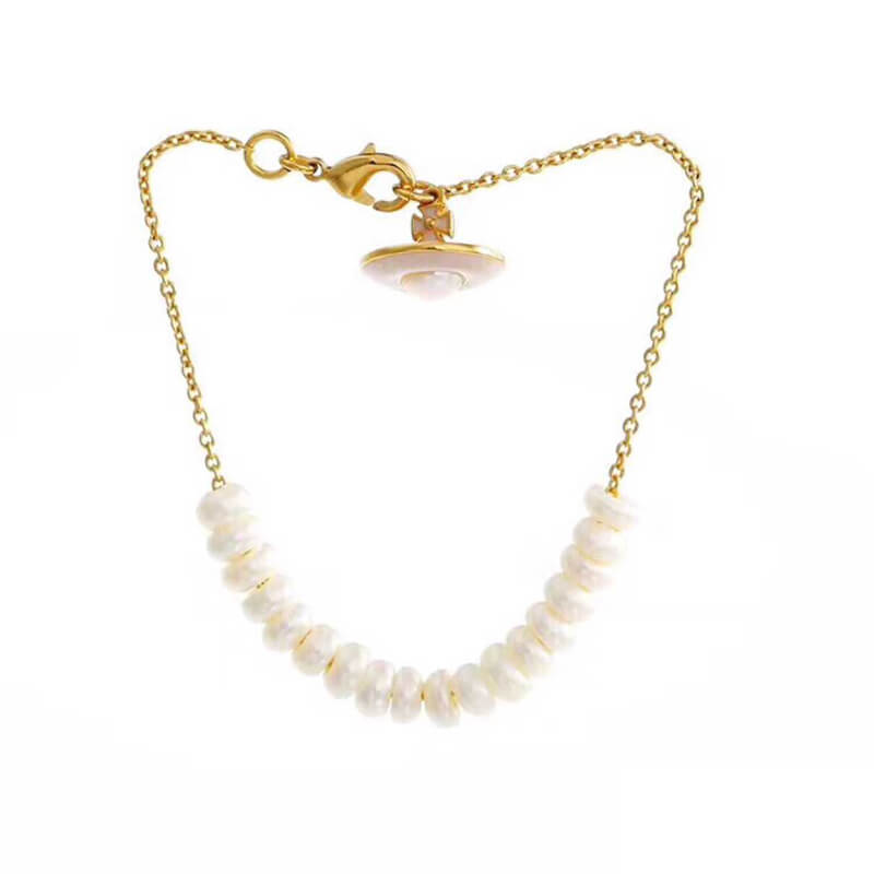 Pink Saturn Broken Pearl Bracelet