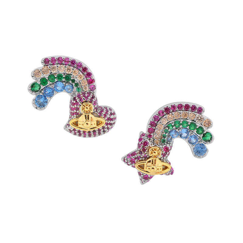 2 Colors JUDY Rainbow Love Star Asymmetrical Earrings