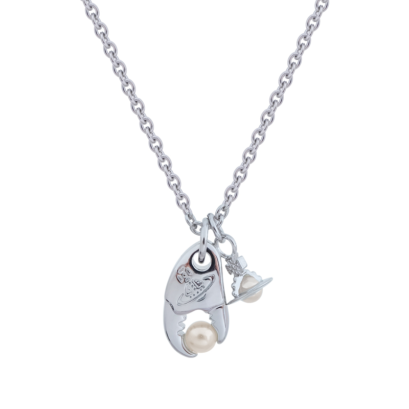 2 Colors FREDA Crab Pincer Pearl Necklace