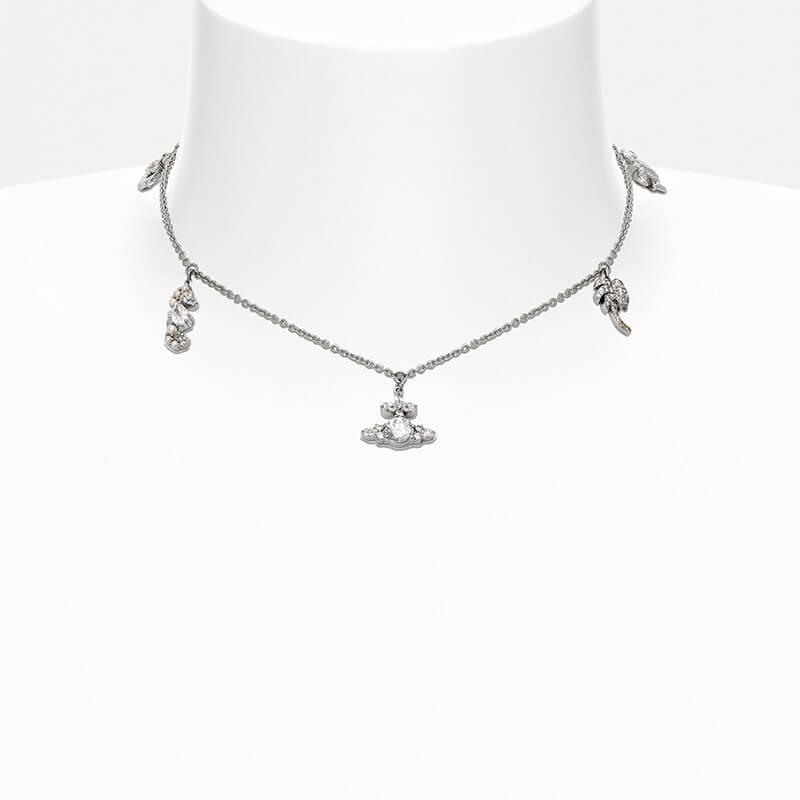 2 Colors NORENA Saturn Anchor Palms Necklace