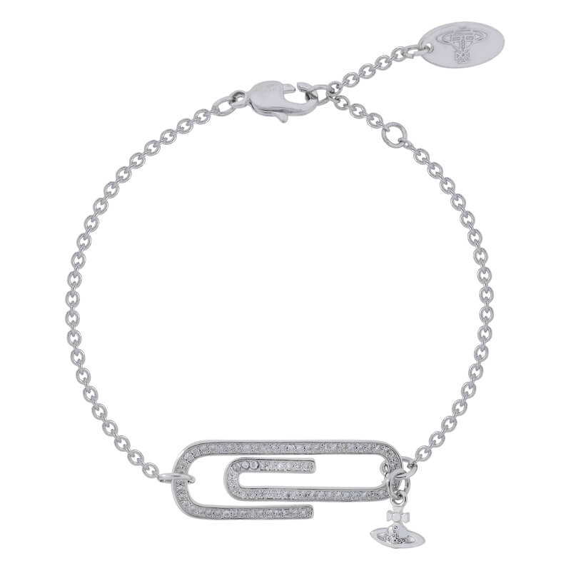 2 Colors Full Diamonds Paperclip Saturn Bracelet