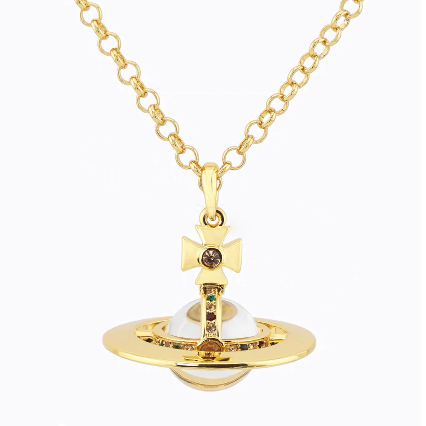 20MM ORB Classic Saturn Pendant Necklace