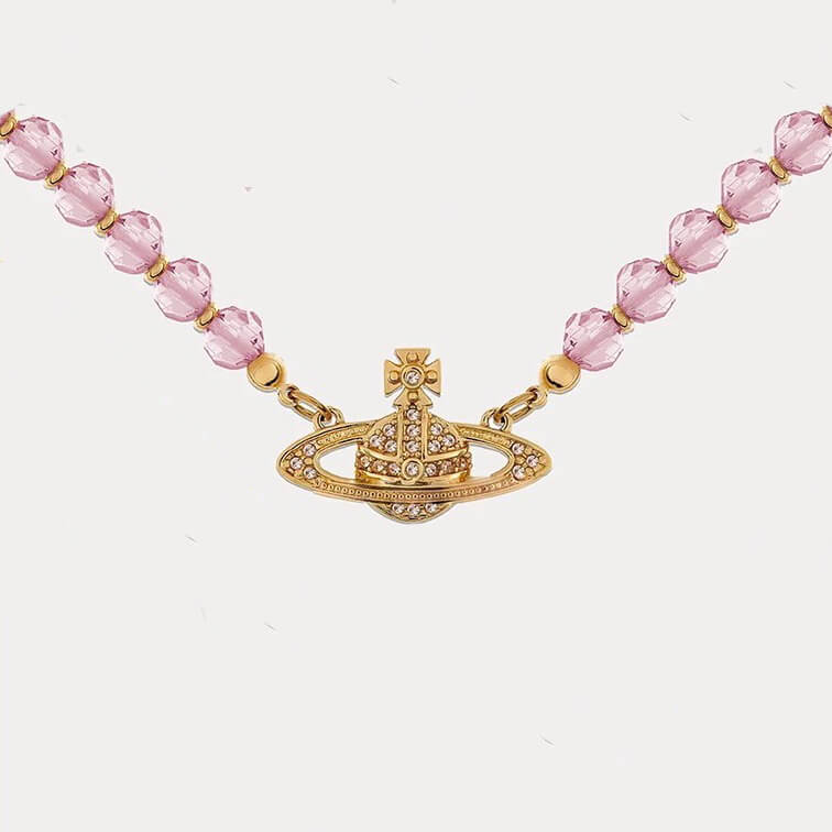 6 Colors Crystal Saturn Necklace