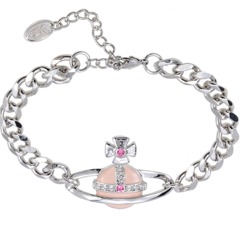 Pink Lacquered Saturn Bracelet