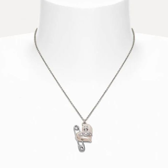 5 Colors ORIETTA Peach Heart Pearl Pin Necklace