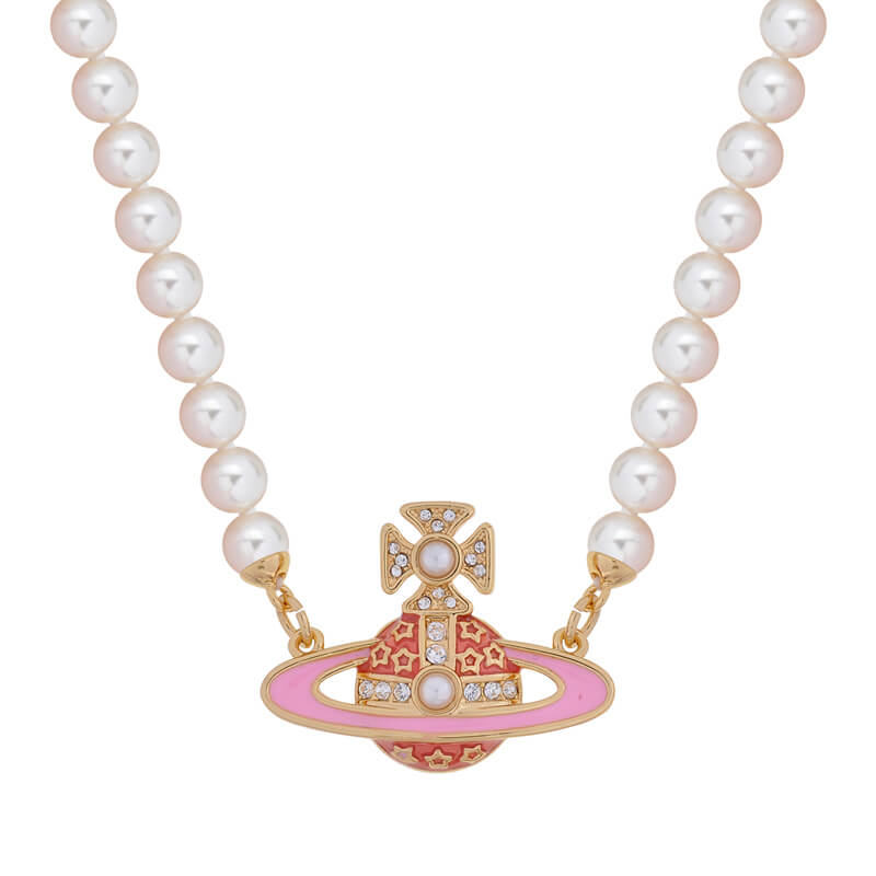 2 Colors ROXANNE Lacquered Pentagram Pearl Necklace