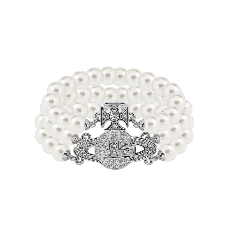 GRAZIELLA Suction Stone Triple Layer Pearl Bracelet