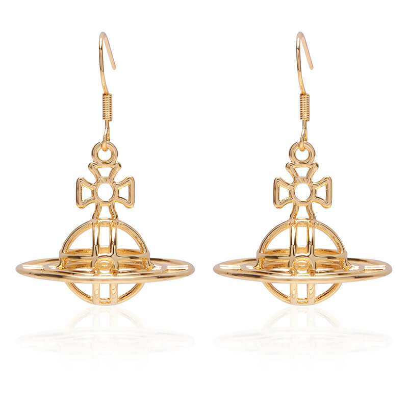 4 Colors Simple Line Saturn Orb Earrings