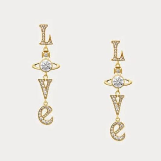 2 Colors RODERICA Love Long Earrings