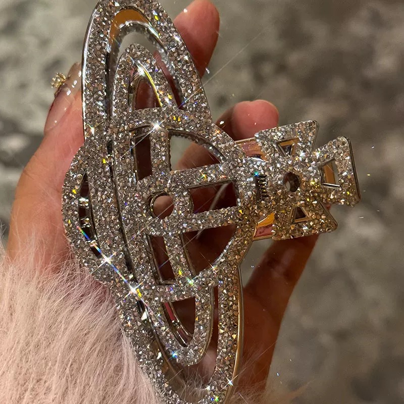 NEW-Sparkling Diamond Saturn Hair Clip