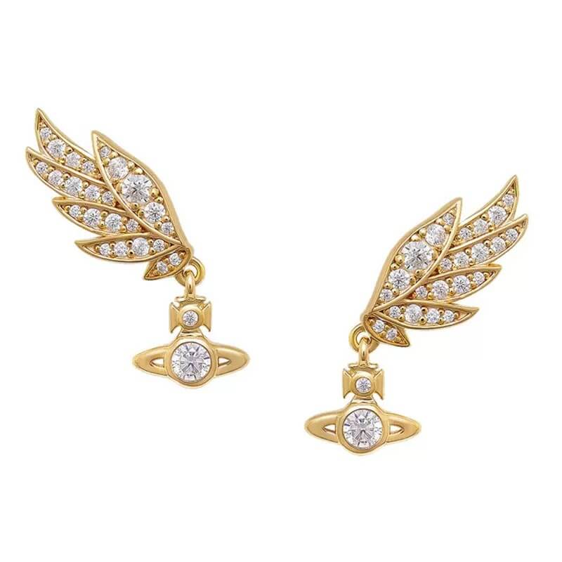 2 Colors Wings Saturn Earrings