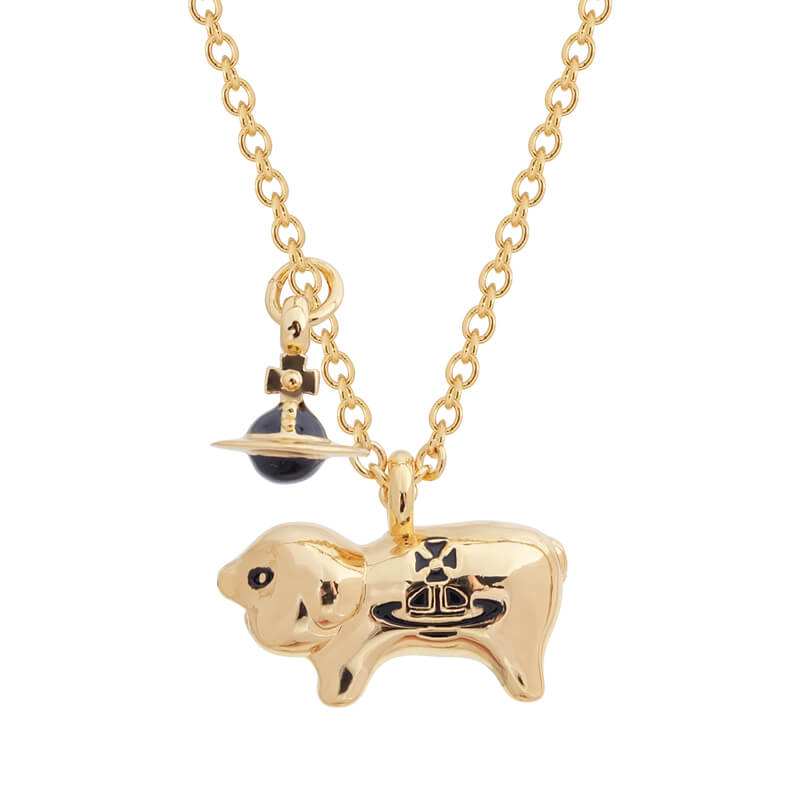 2 Colors JUANITA Pig Saturn Letters Necklace