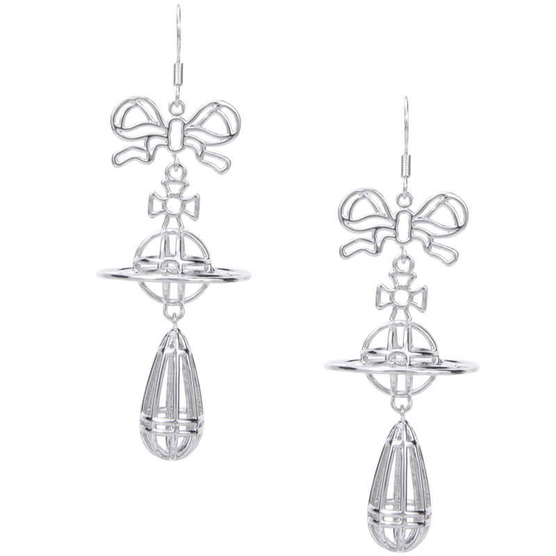 4 Colors Skeleton Bow Saturn Earrings