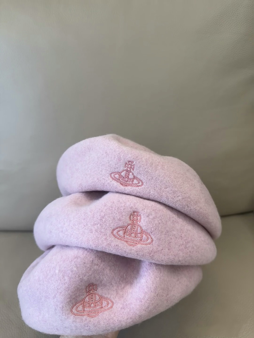 NEW-Pink Wool Saturn Beret