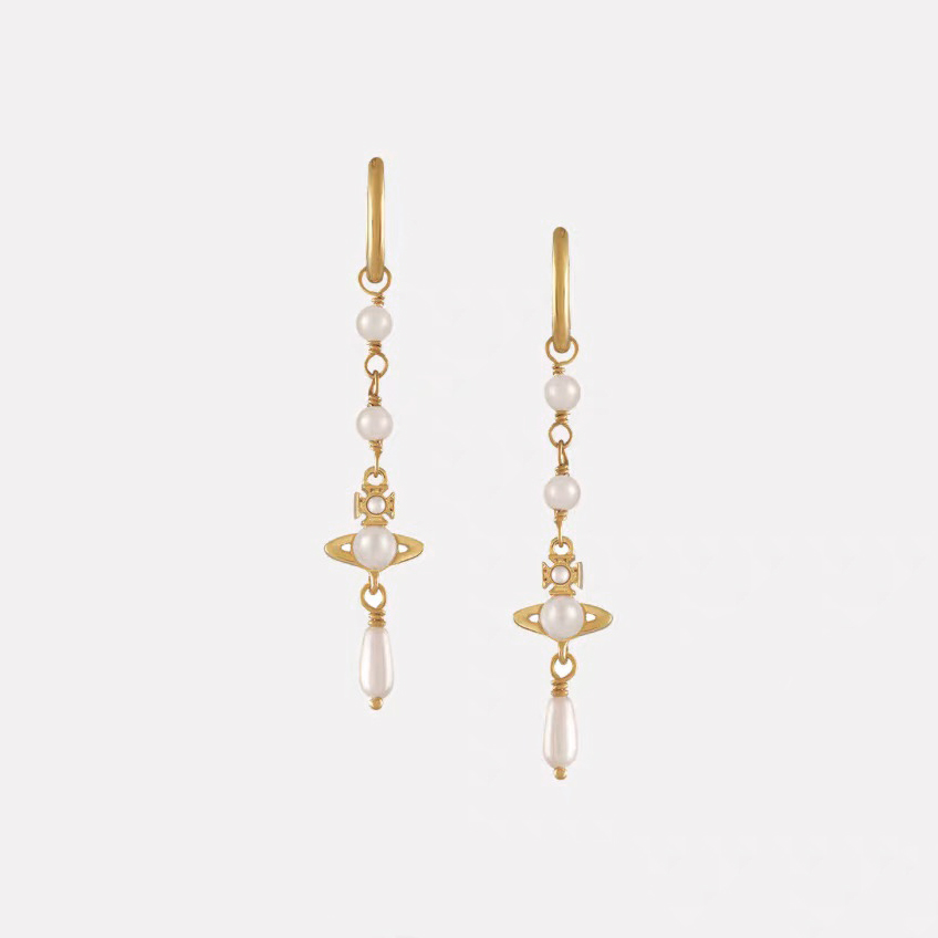 2 Colors EMILIANA Saturn Pearl Earrings