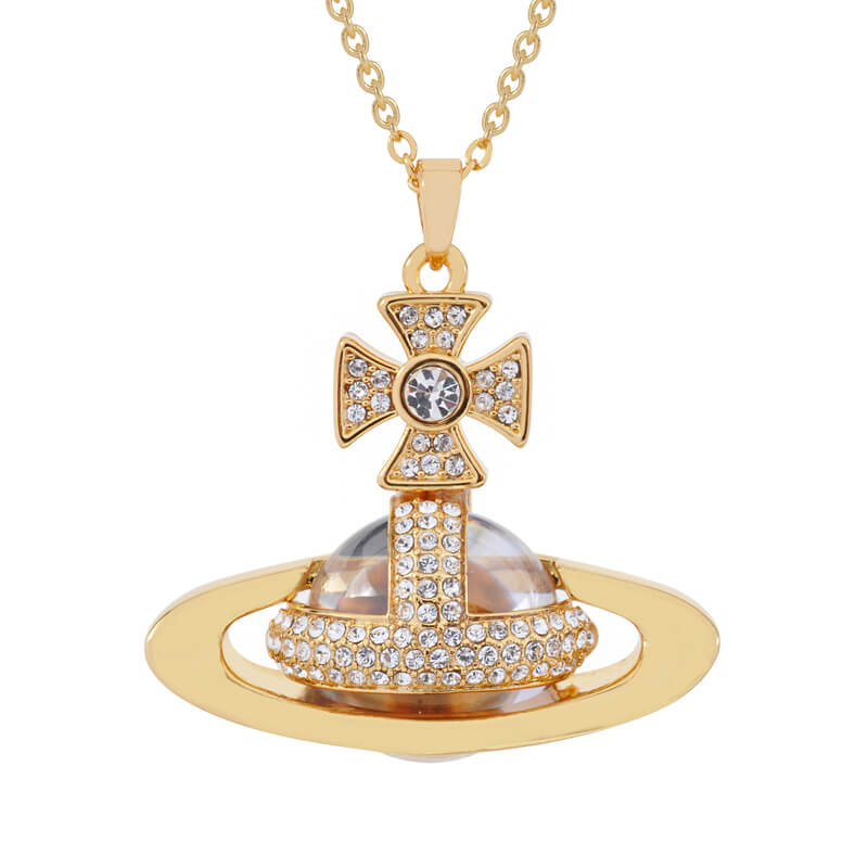 2 Colors SORADA Half-Face Diamond Necklace