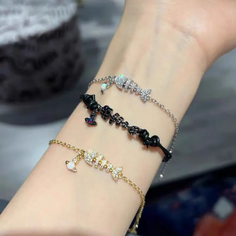 Lyall Fishbone Diamond Pendant Bracelets