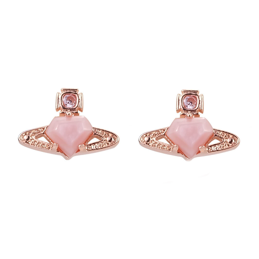 3 Colors Gemstone Shell Earrings