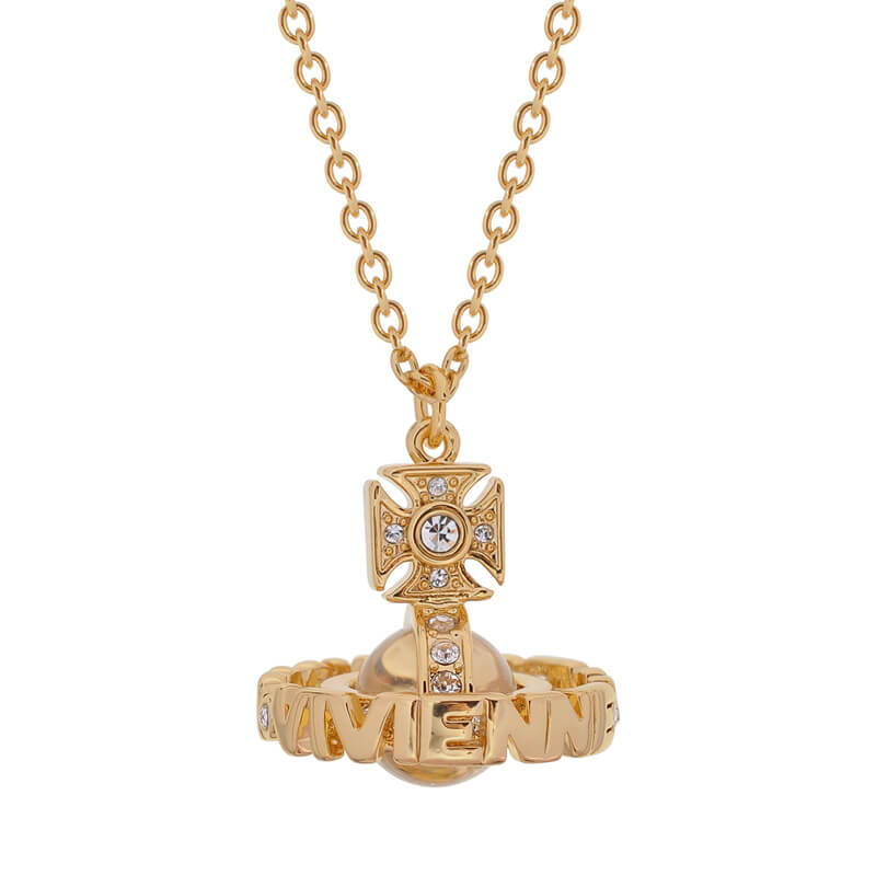 2 Colors PAISLEY ORB Letter Necklace