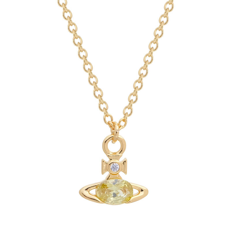 2 Colors ALLIE Oval Zirconia Necklace