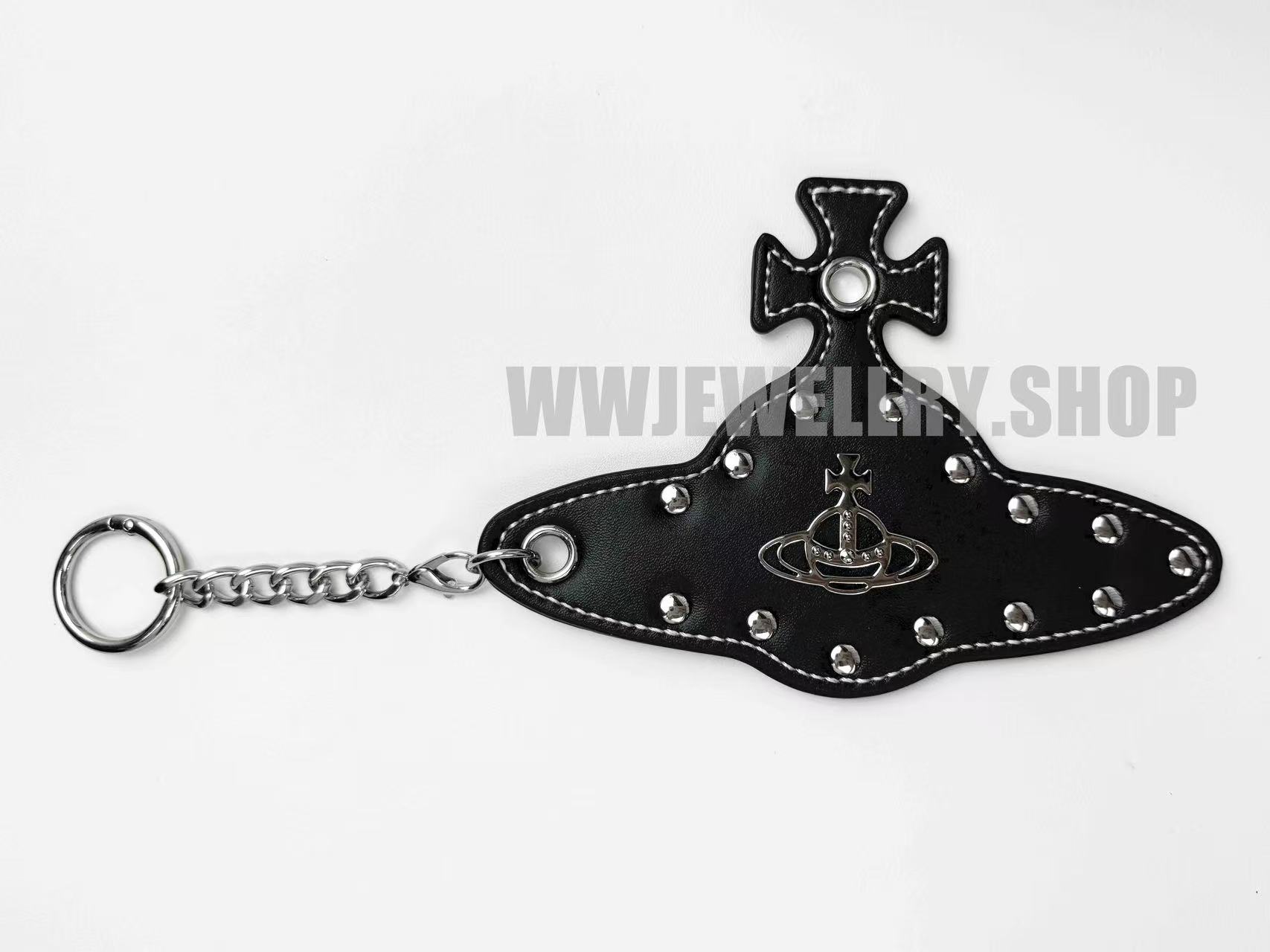 Daily Update Leather Saturn Bag Charm Keychain