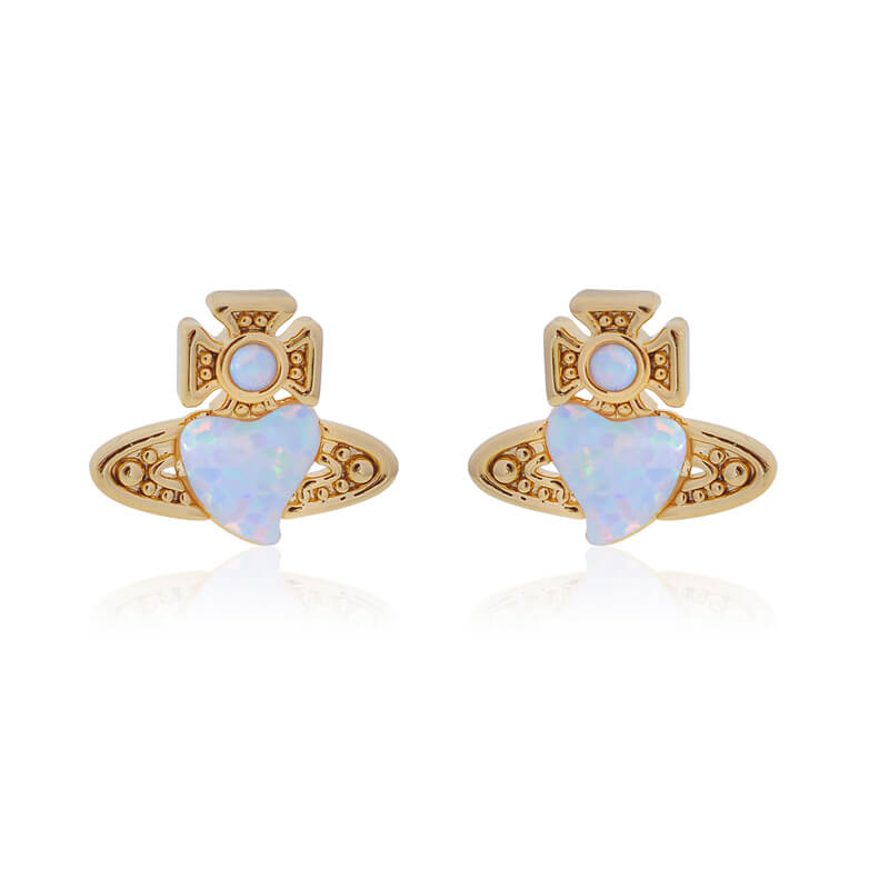 3 Colors CISSY Natural Opal Heart Earrings
