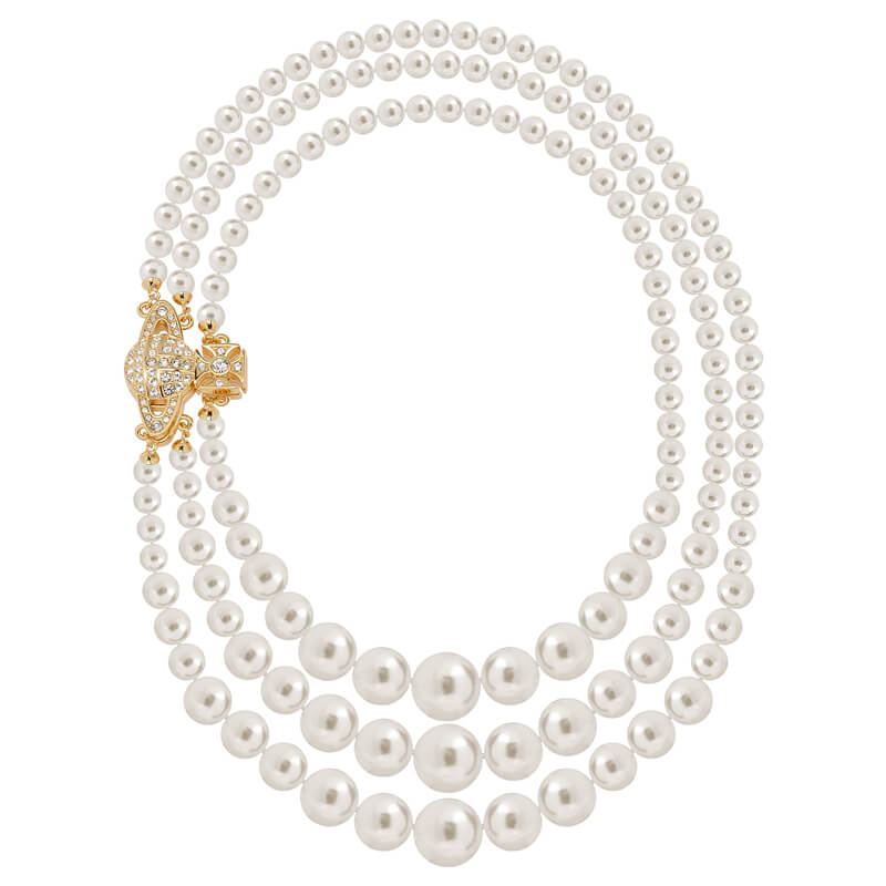 2 Colors GRAZIELLA Triple Layer Pearl Necklace