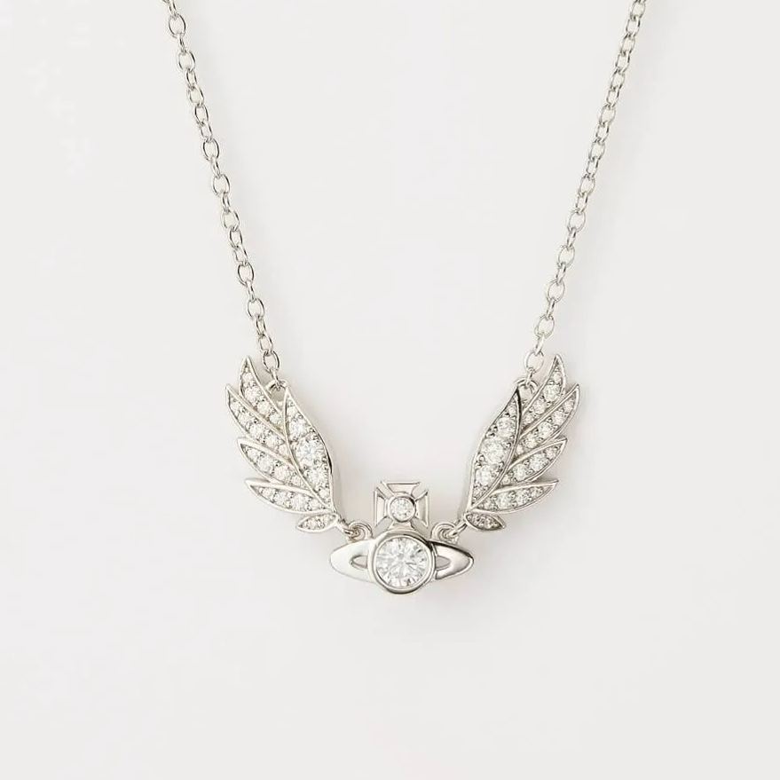 2 Colors Wings Saturn Necklace