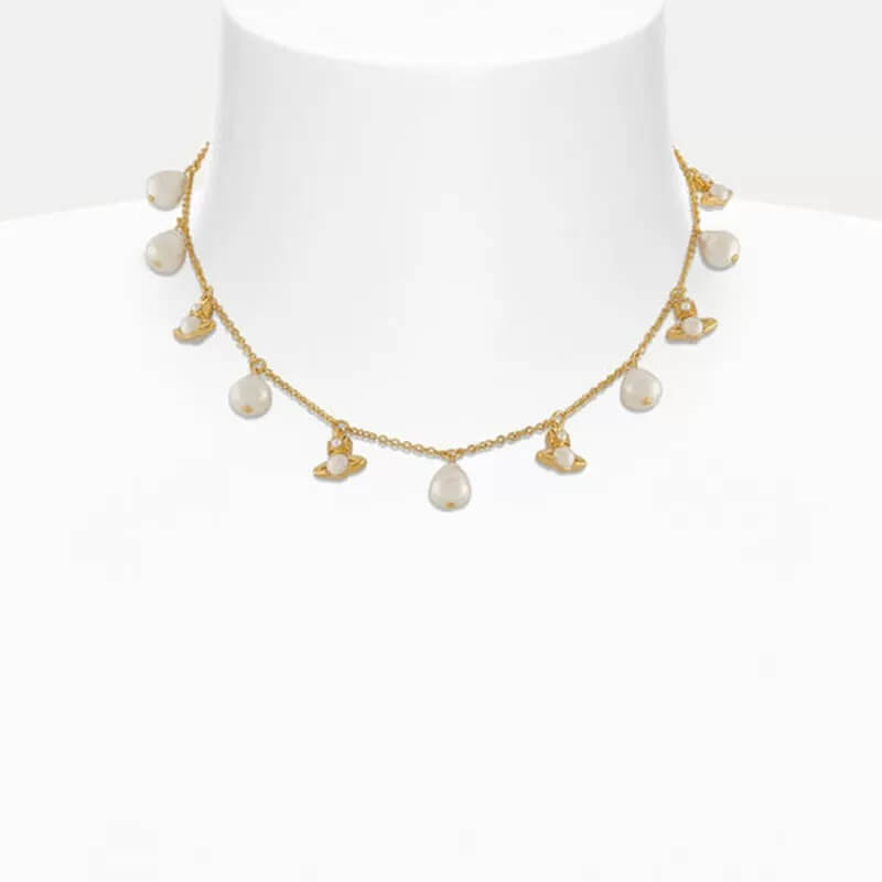 2 Colors EMILIANA Saturn Pearl Necklace