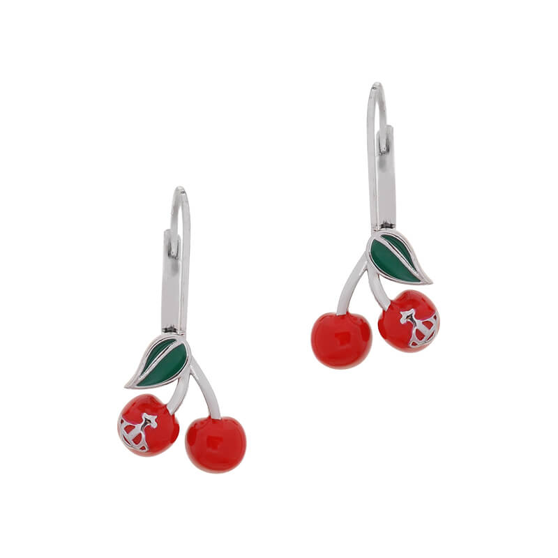 2 Colors Cubic Cherry Earrings