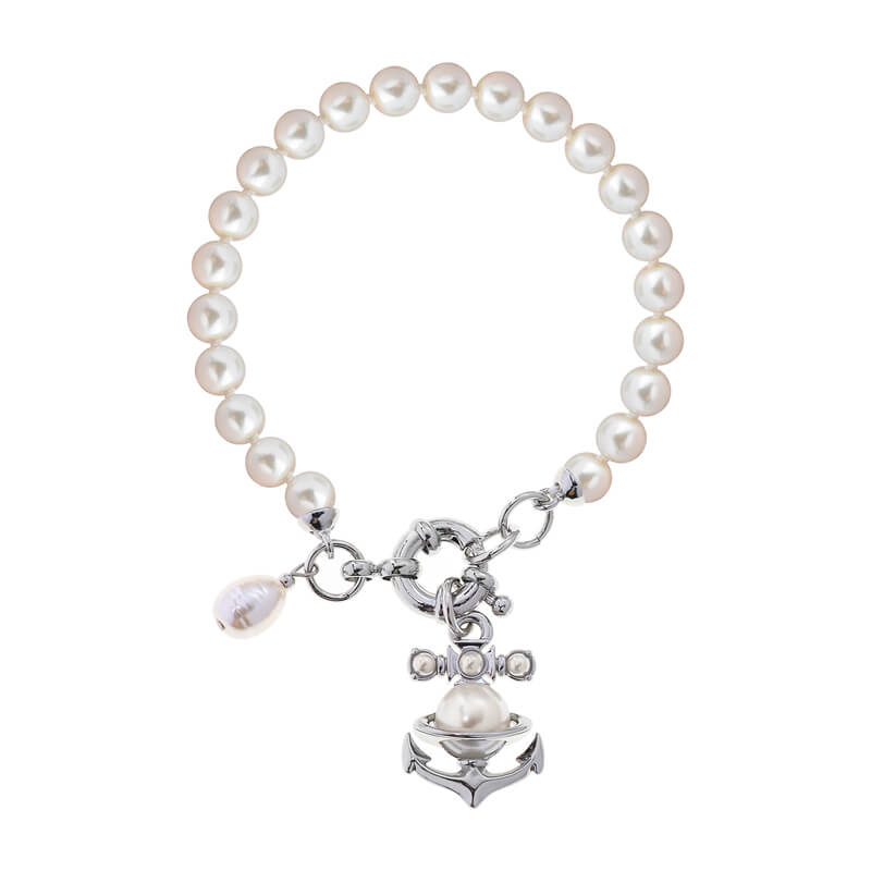 MARIALENA Small Boat Anchor Pearl Bracelet