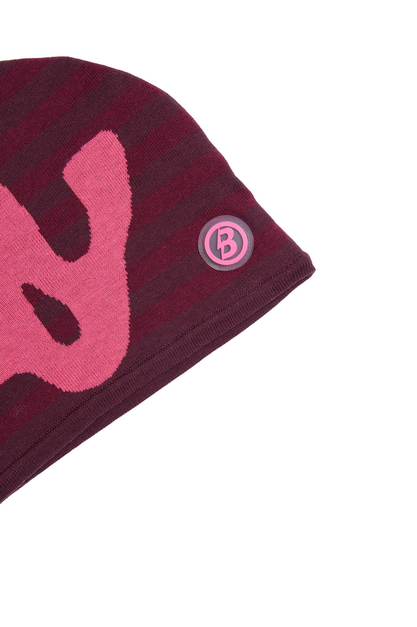 STRIPED KNIT BEANIE (MAGENTA/PINK)