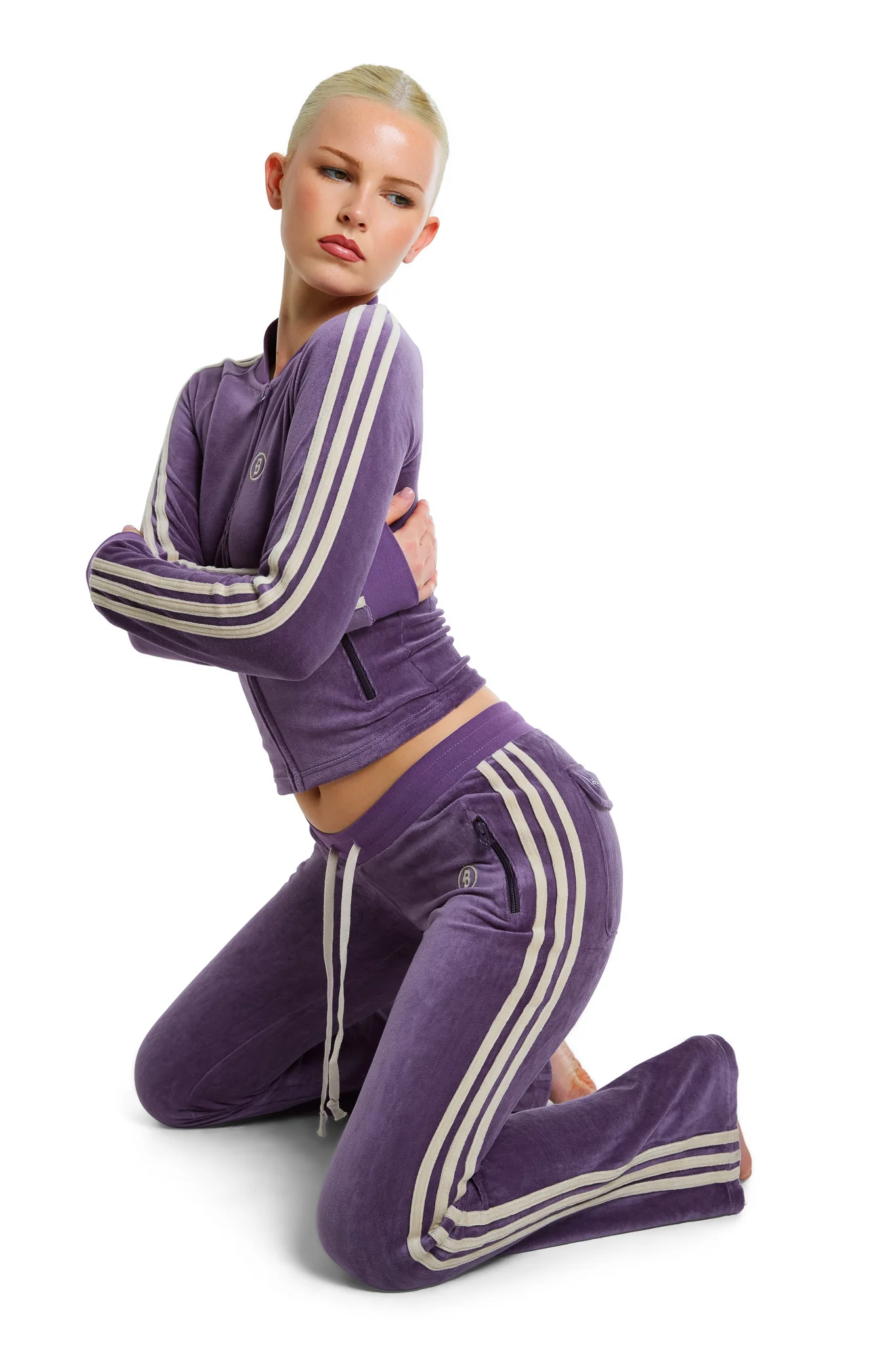 BODY VELOUR TRACK JACKET (PURPLE)