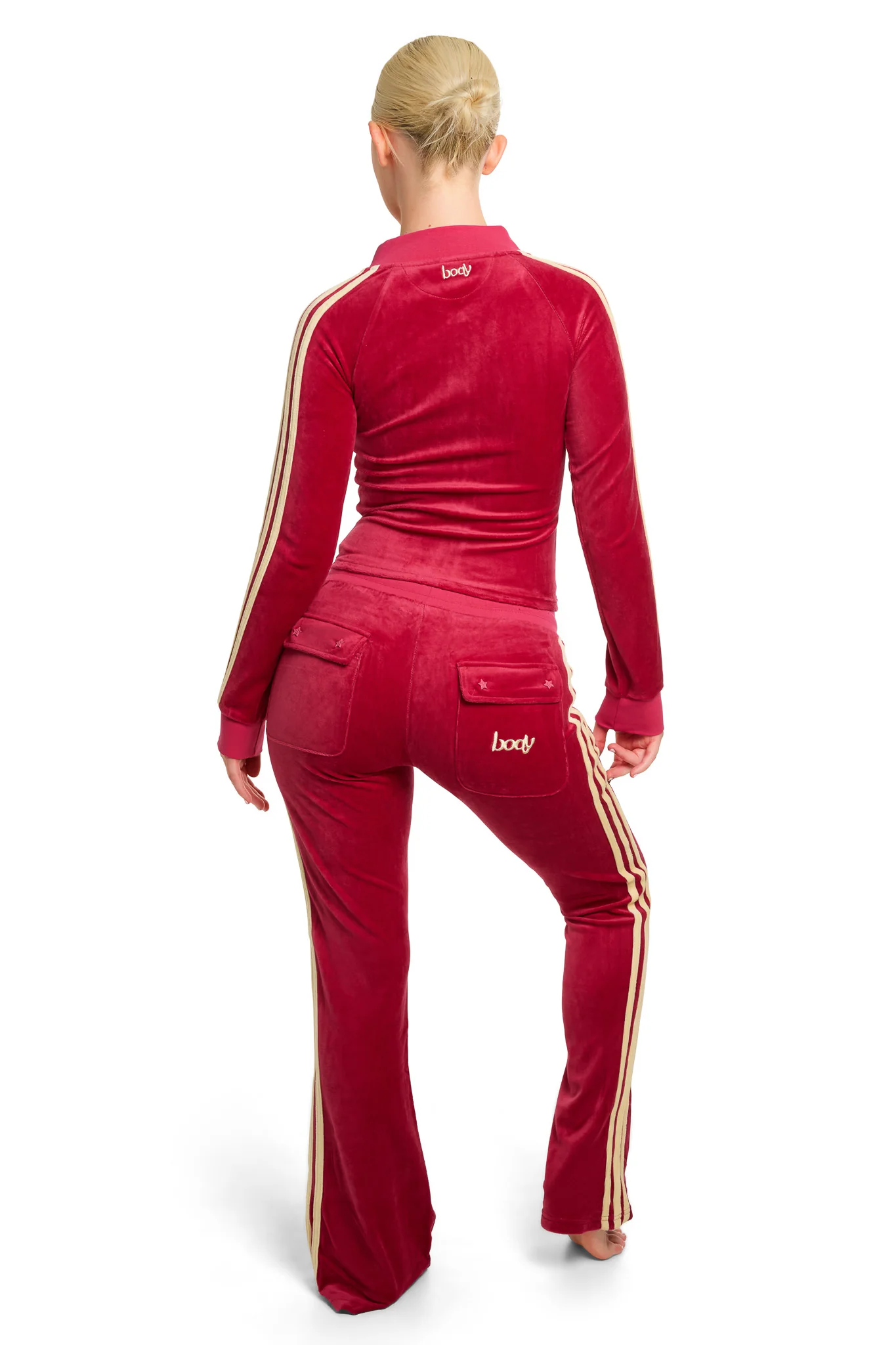 BODY VELOUR TRACK PANTS (STRAWBERRY PINK)
