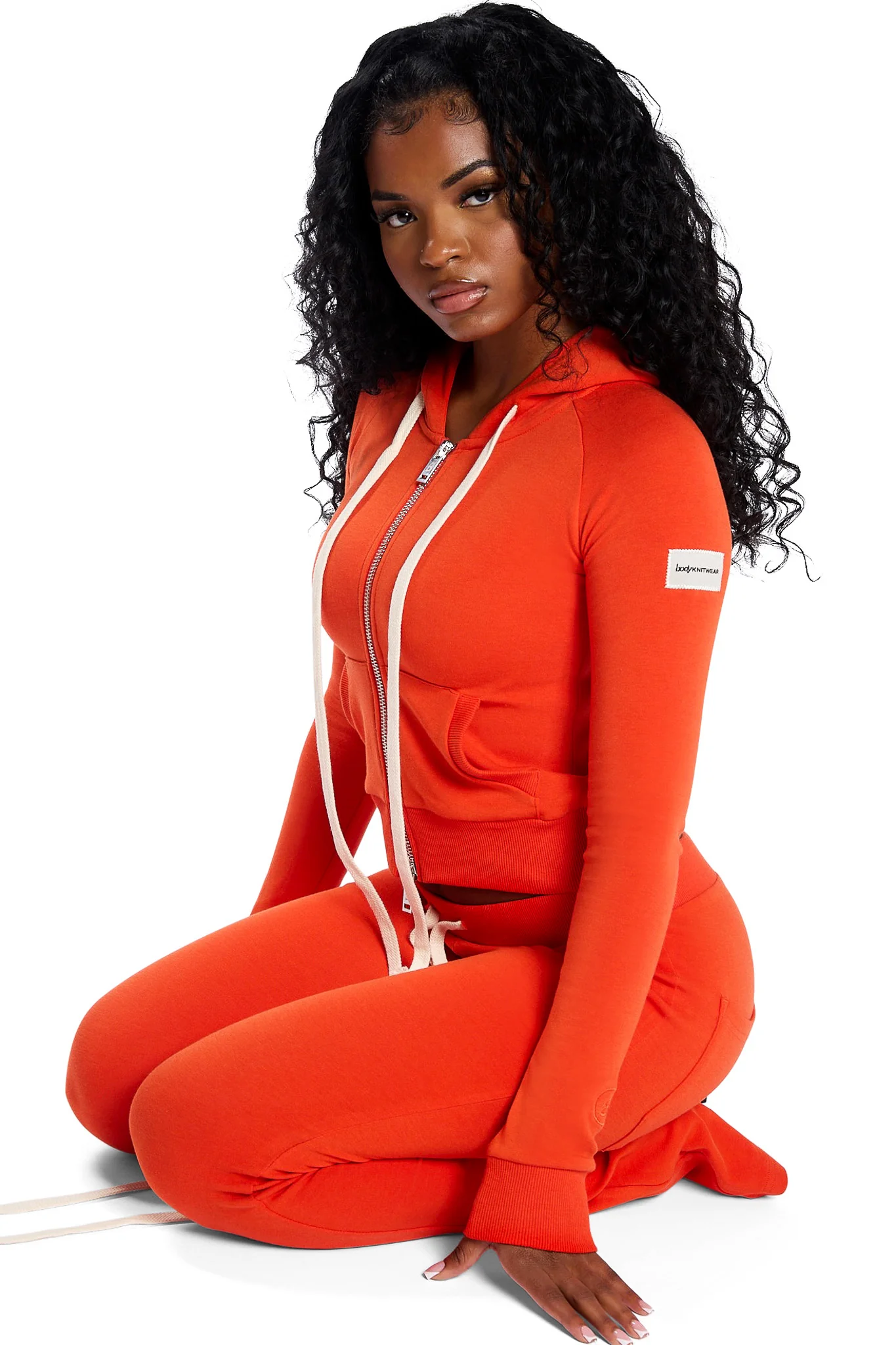 BODY KNITWEAR ZIP HOODIE (PUMPKIN SPICE)