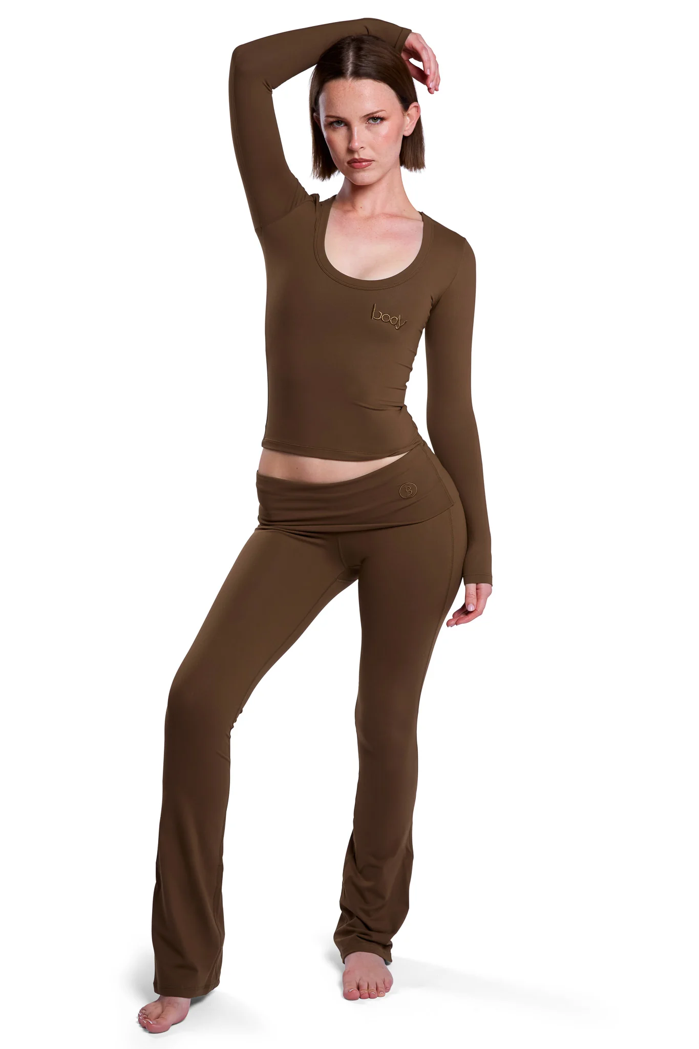 YOGA LONG SLEEVE FULL LENGTH TOP (CINNAMON)