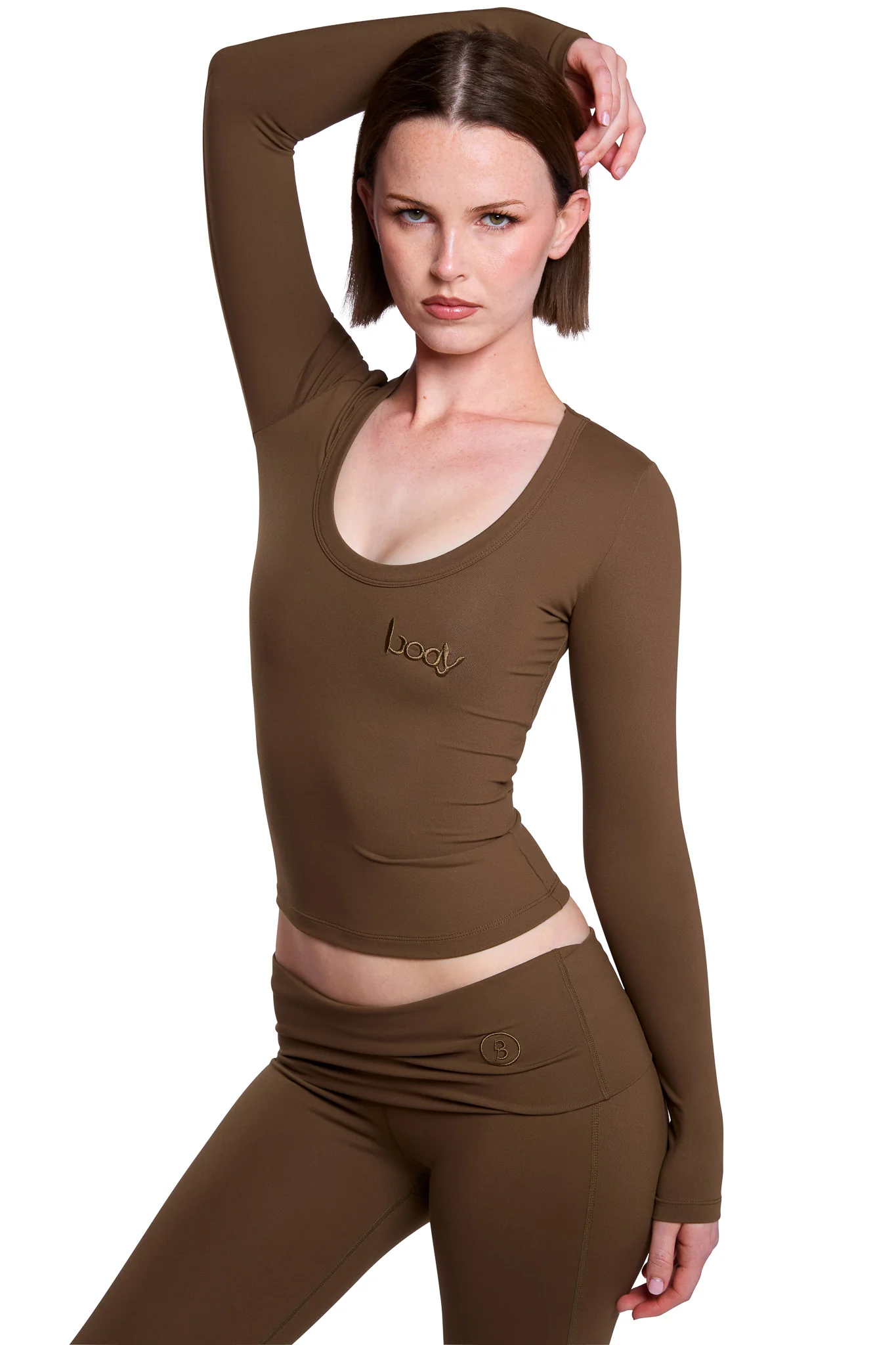 YOGA LONG SLEEVE FULL LENGTH TOP (CINNAMON)