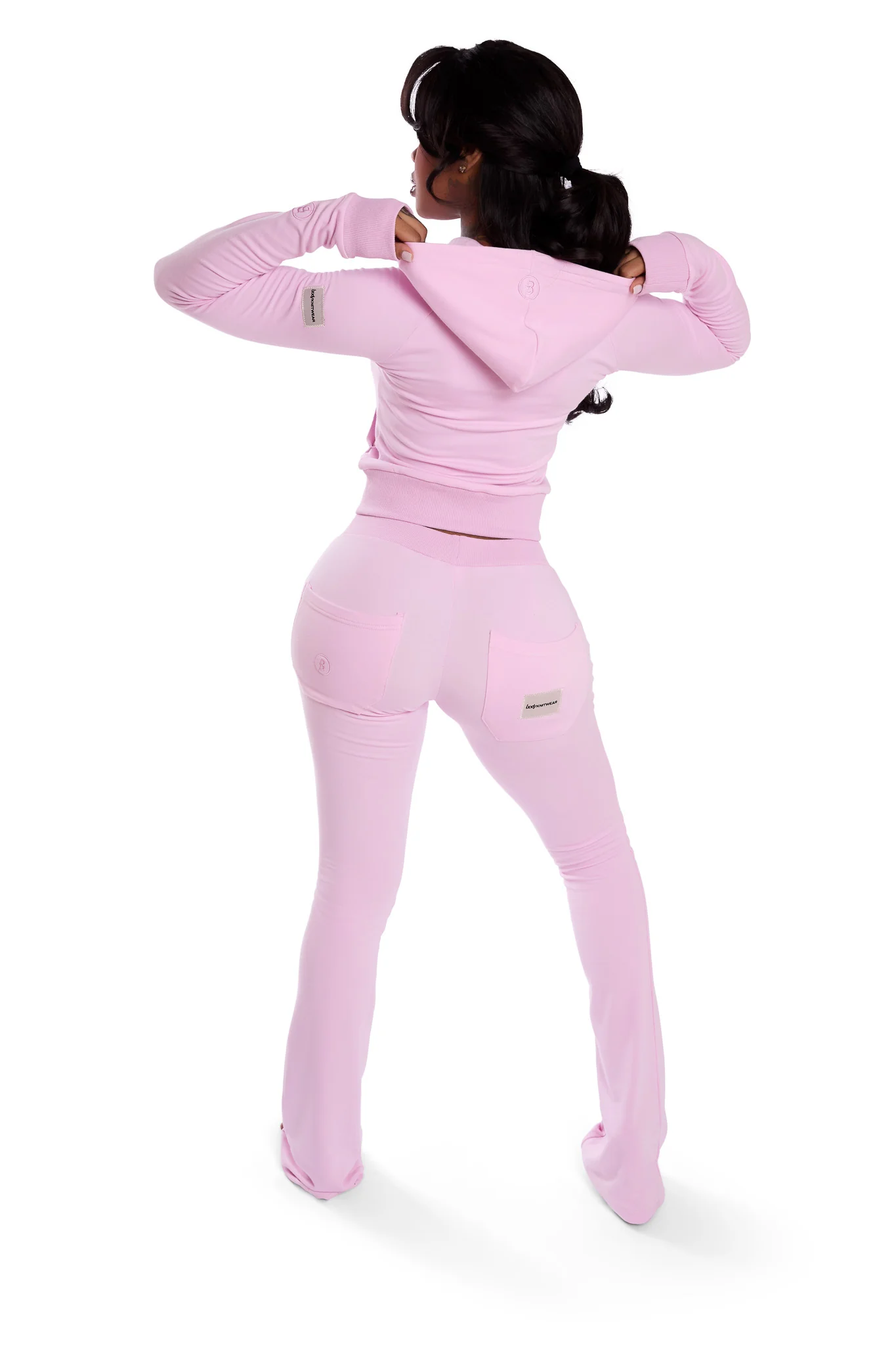 BODY KNITWEAR ZIP HOODIE (BABY PINK)
