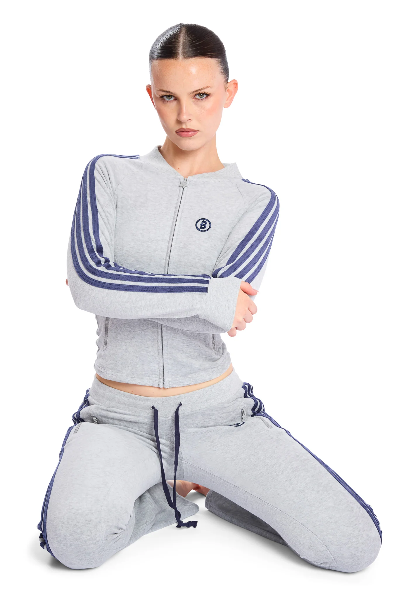 BODY VELOUR TRACK JACKET (HEATHER GREY)