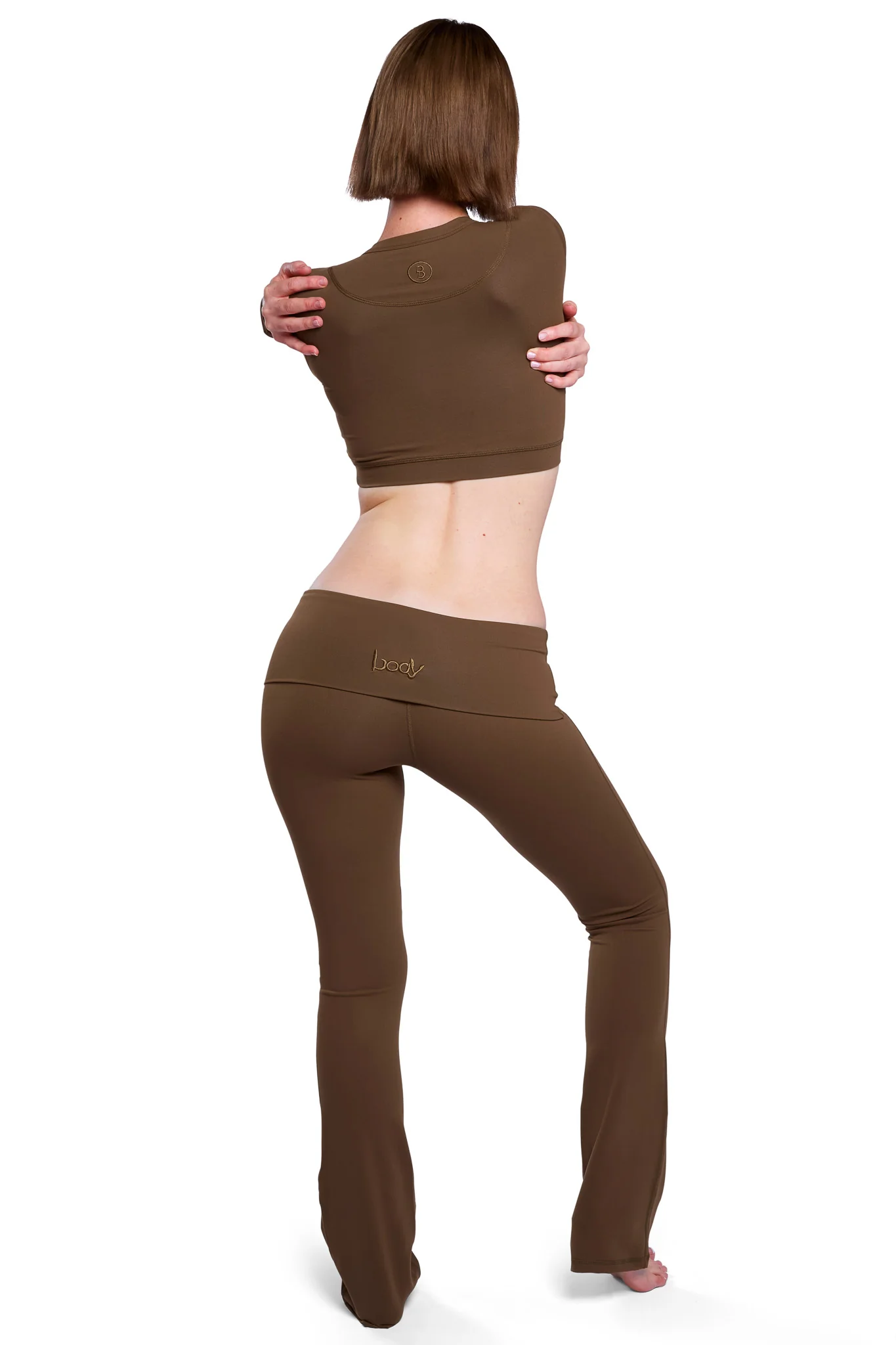YOGA LONG SLEEVE CROP TOP (CINNAMON)