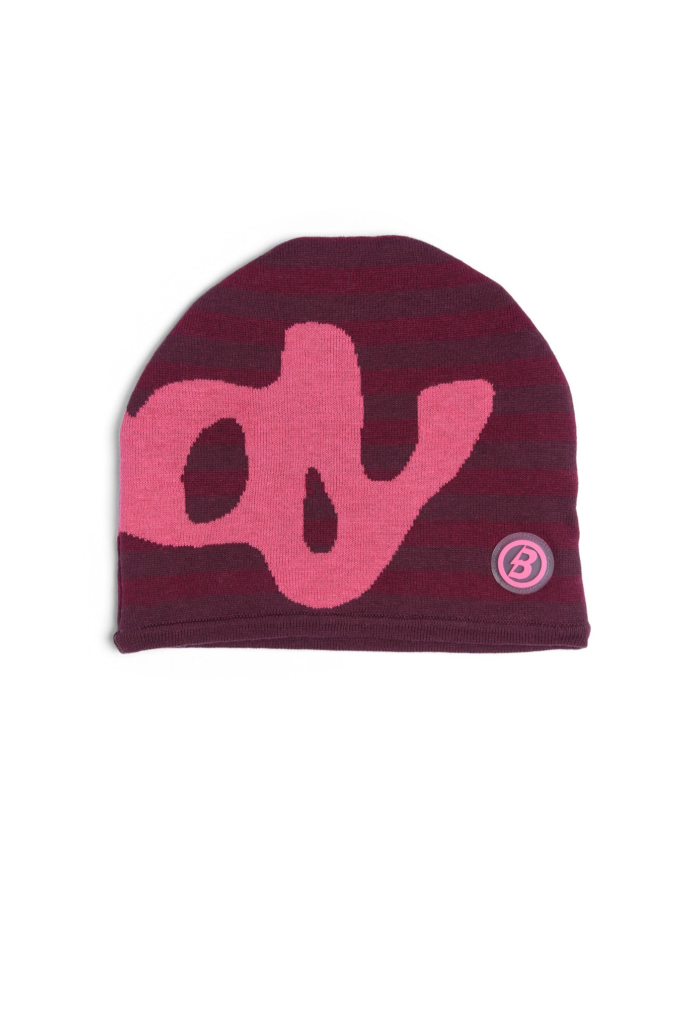 STRIPED KNIT BEANIE (MAGENTA/PINK)