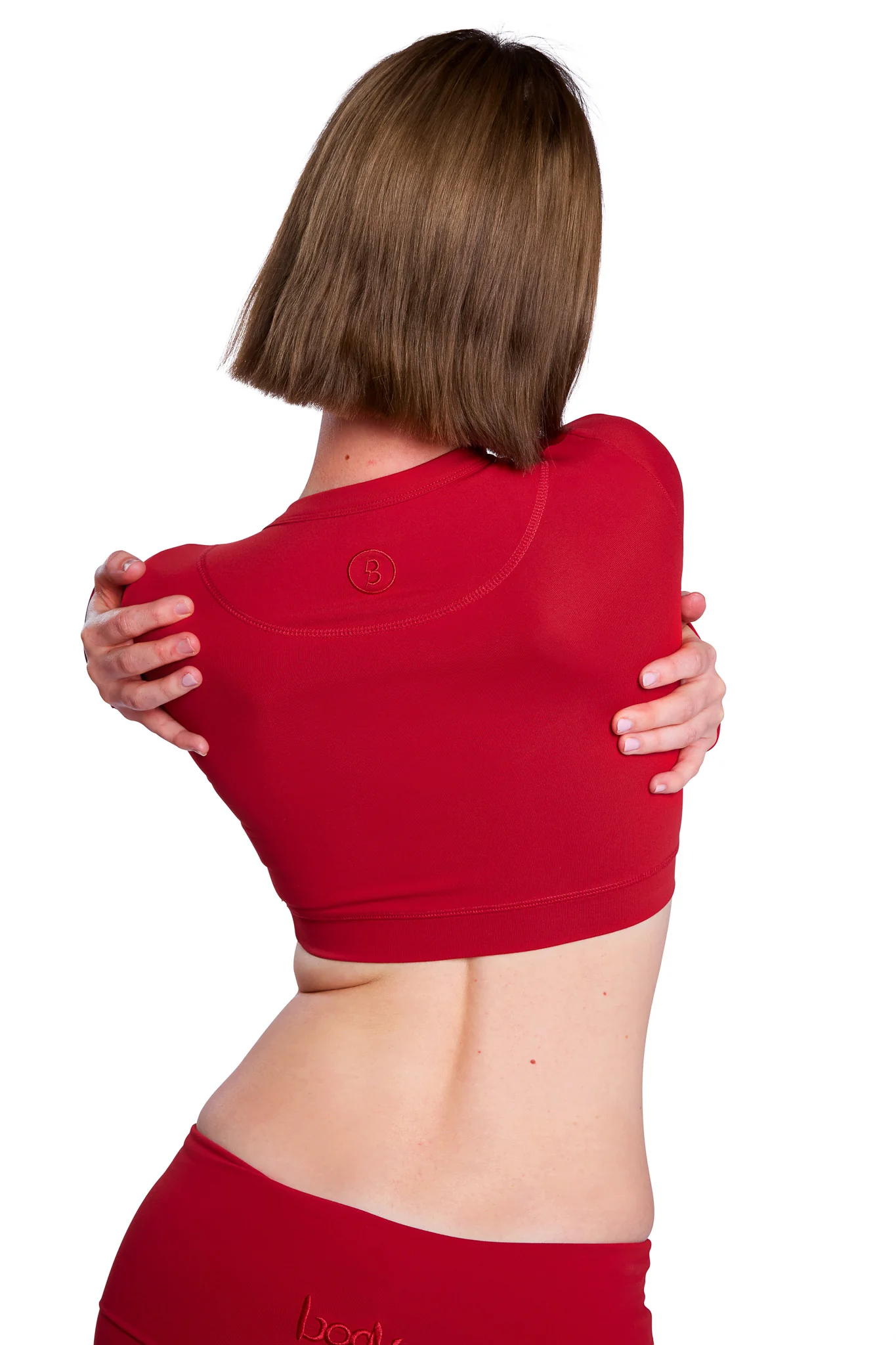 YOGA LONG SLEEVE CROP TOP (FIRE RED)