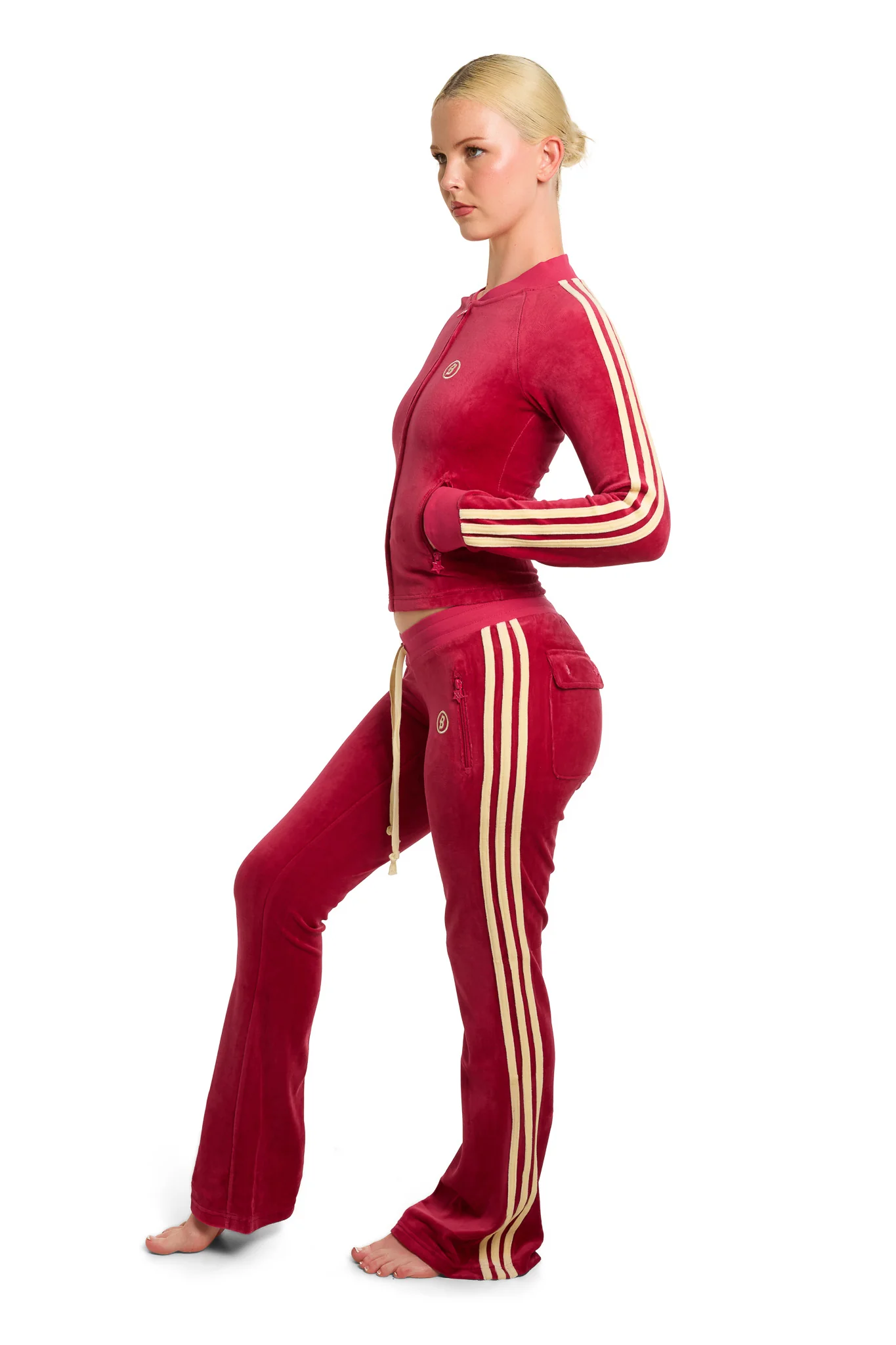 BODY VELOUR TRACK PANTS (STRAWBERRY PINK)