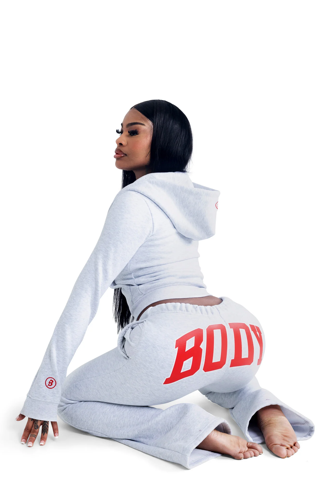 PRE-ORDER - BACKSHOT HOODIE 2.0 (HEATHER GREY/RED)