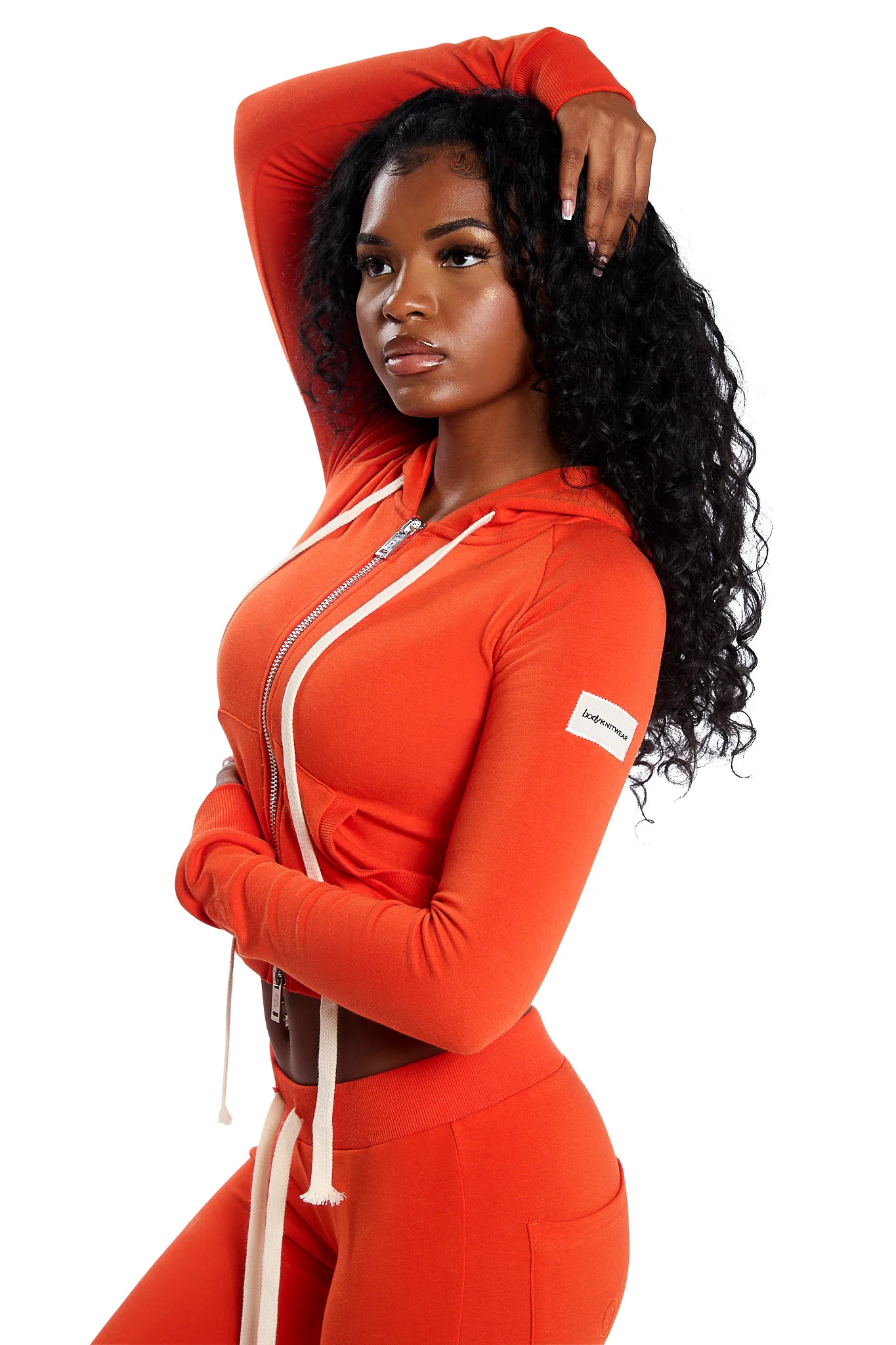 BODY KNITWEAR ZIP HOODIE (PUMPKIN SPICE)