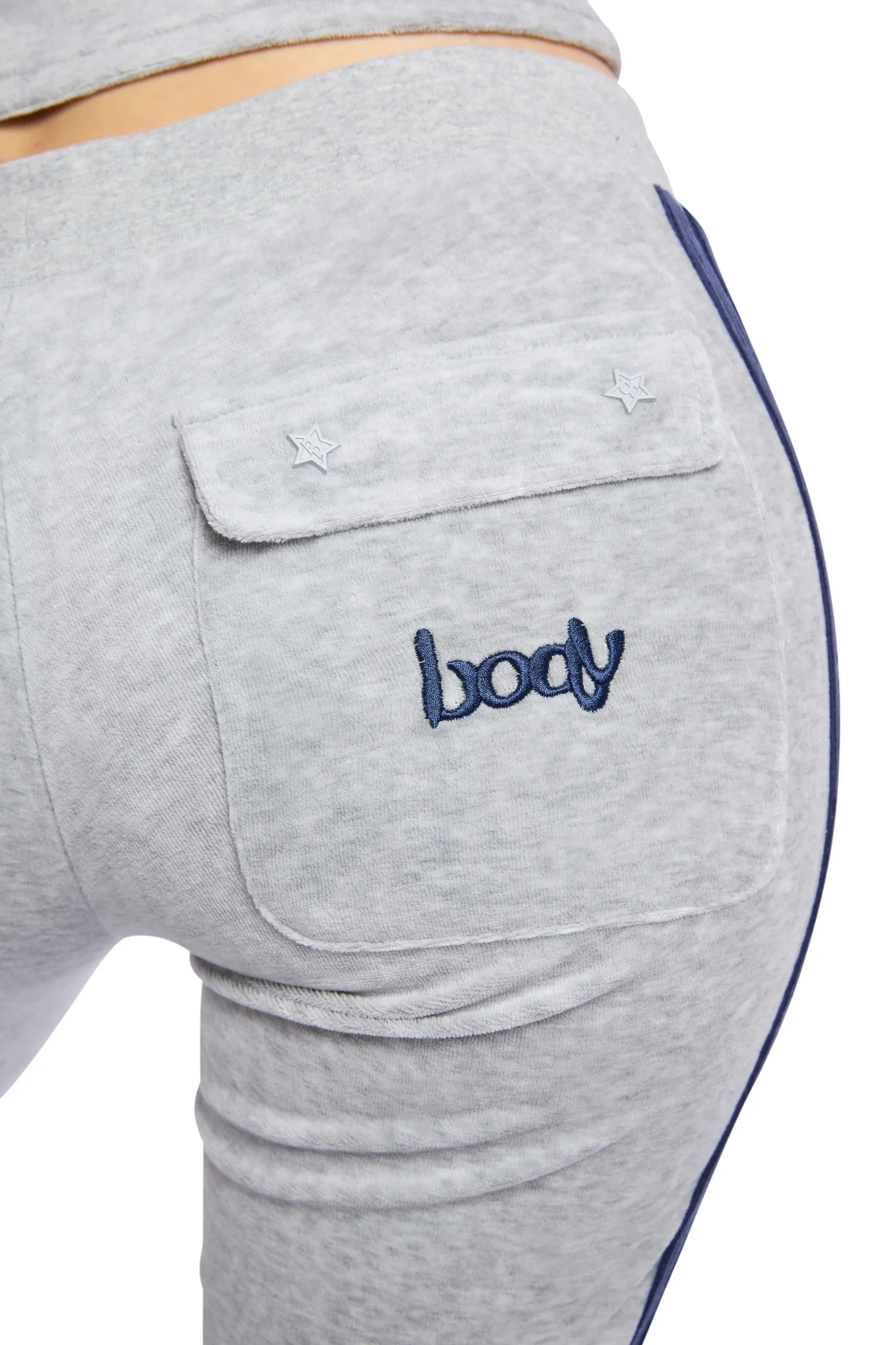 BODY VELOUR TRACK PANTS (HEATHER GREY)