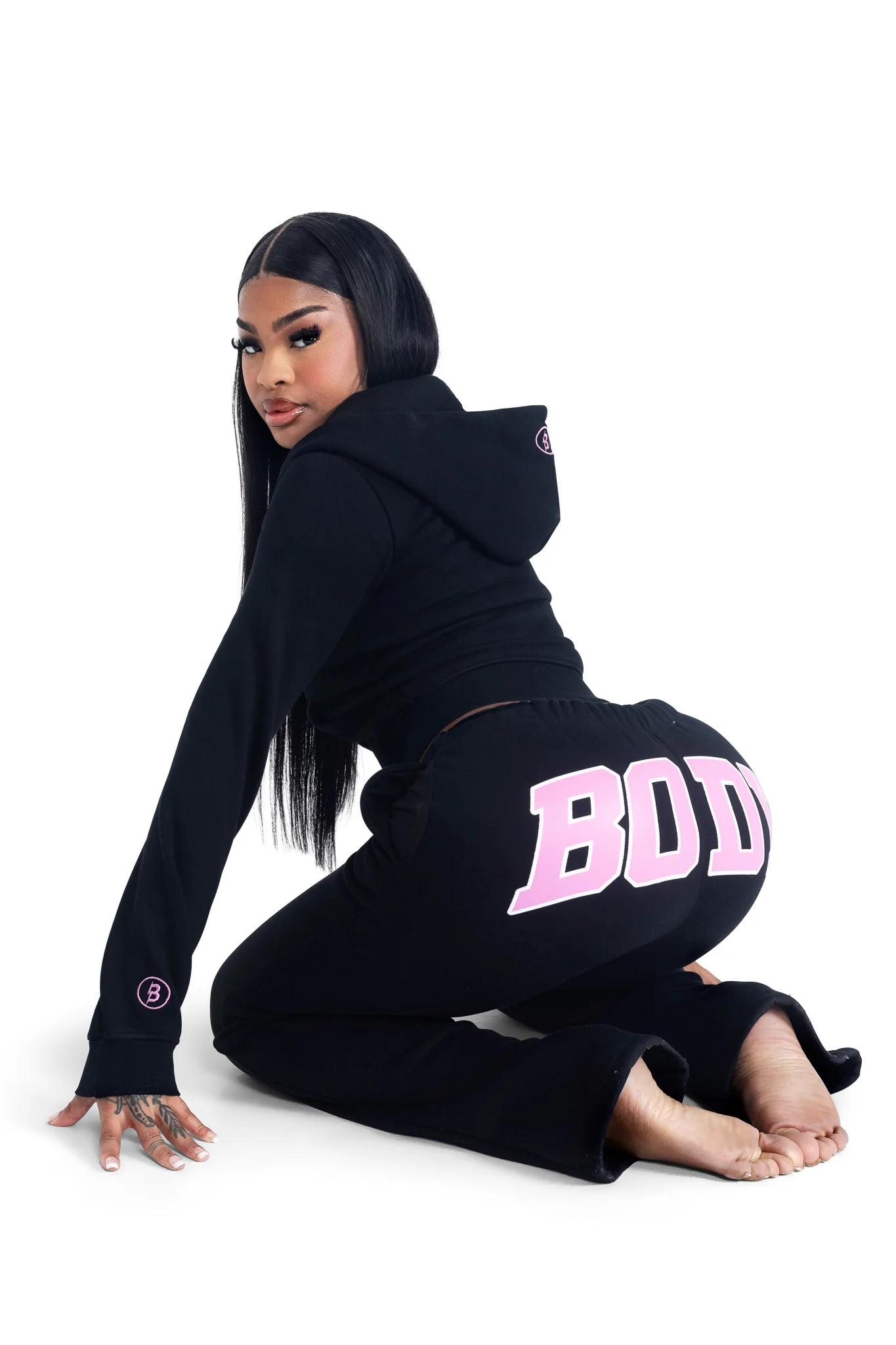 PRE-ORDER - BACKSHOT SWEATPANTS 2.0 (BLACK/PINK)